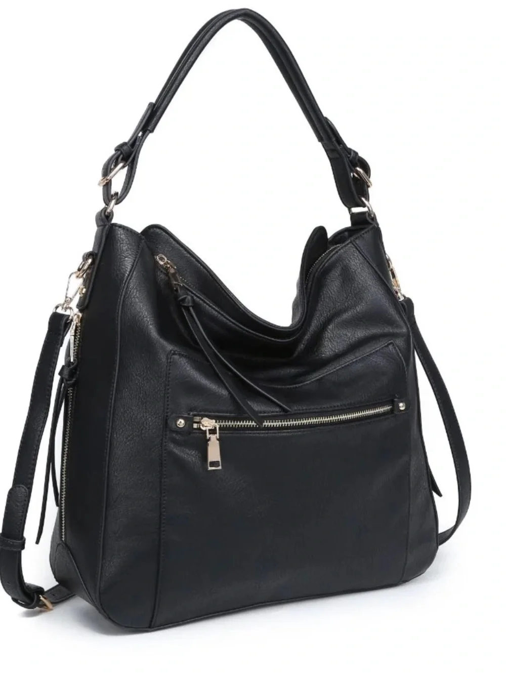 Black Leather Hobo Bag